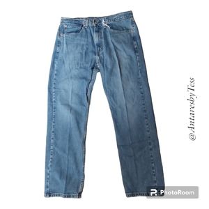 Levi 505 34x30 regular fit straight leg medium blue with fade denim